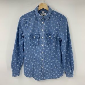 Ann Taylor Loft The Softened Denim Button Up Shirt